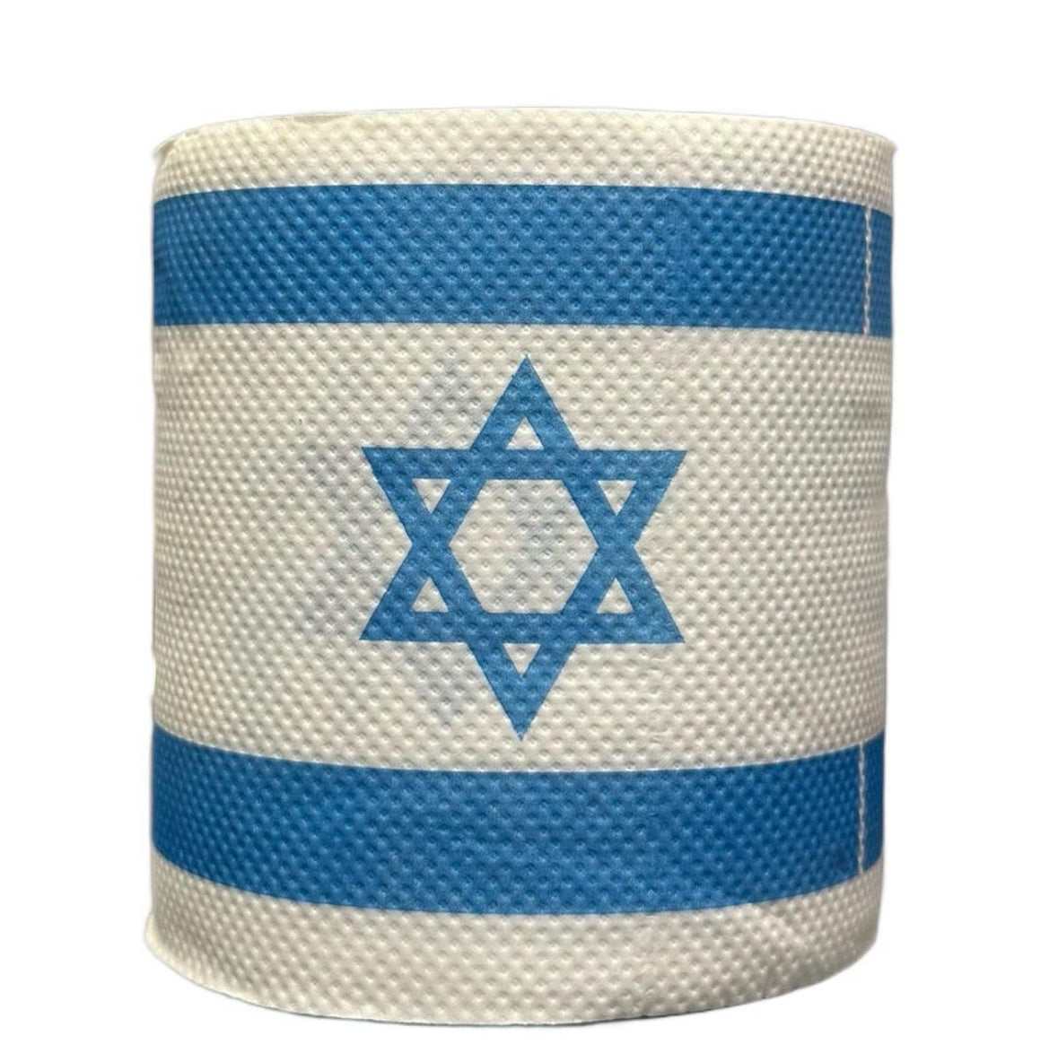 Israel flag toilet paper with a white background